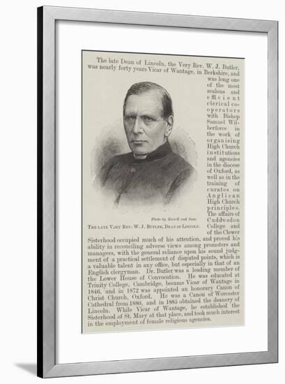 The Late Very Reverend W J Butler, Dean of Lincoln-null-Framed Giclee Print