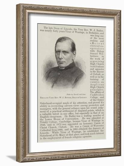 The Late Very Reverend W J Butler, Dean of Lincoln-null-Framed Giclee Print