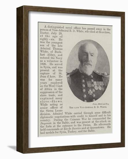 The Late Vice-Admiral R D White-null-Framed Giclee Print