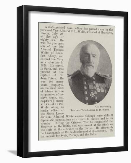 The Late Vice-Admiral R D White-null-Framed Giclee Print