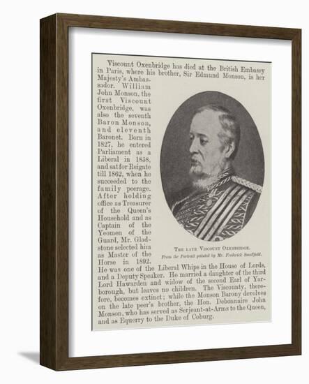 The Late Viscount Oxenbridge-Frederick Smallfield-Framed Giclee Print