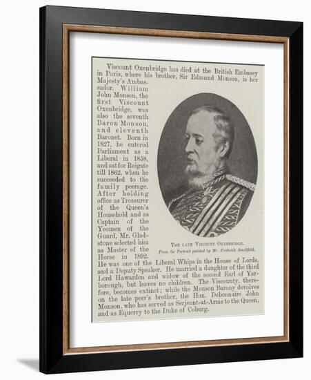 The Late Viscount Oxenbridge-Frederick Smallfield-Framed Giclee Print