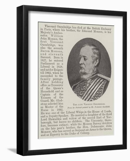 The Late Viscount Oxenbridge-Frederick Smallfield-Framed Giclee Print