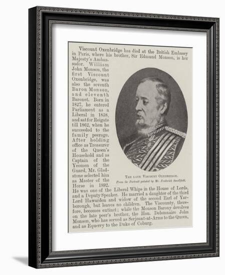 The Late Viscount Oxenbridge-Frederick Smallfield-Framed Giclee Print