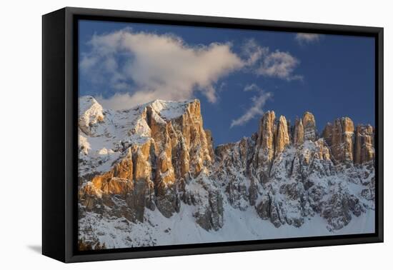 The Latemar Spiers at Sunset from Carezza Lake, Trentino Alto-Adige, Italy-ClickAlps-Framed Premier Image Canvas