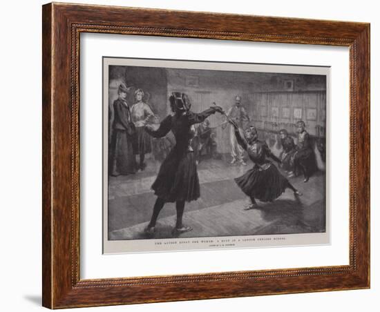 The Latest Sport for Women, a Bout in a London Fencing School-Frederick Henry Townsend-Framed Giclee Print