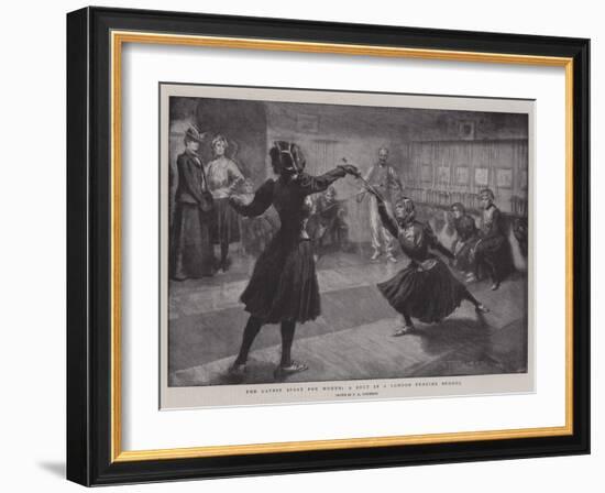 The Latest Sport for Women, a Bout in a London Fencing School-Frederick Henry Townsend-Framed Giclee Print