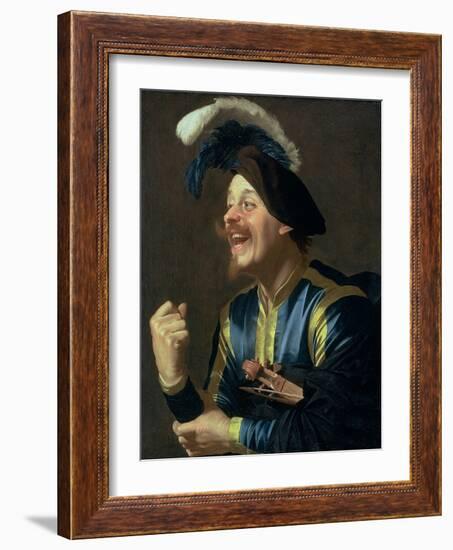 The Laughing Violinist, 1624-Gerrit van Honthorst-Framed Giclee Print