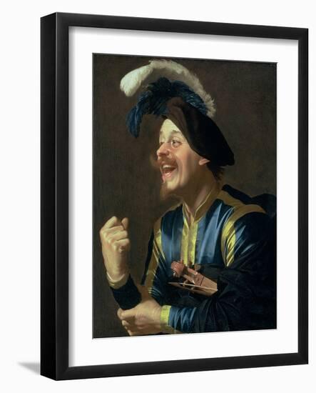 The Laughing Violinist, 1624-Gerrit van Honthorst-Framed Giclee Print