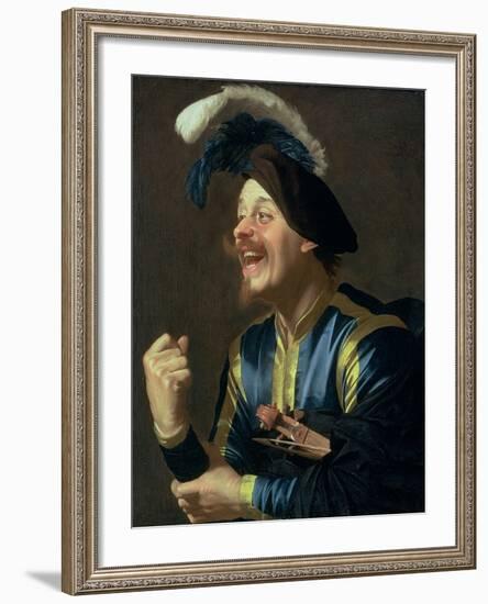 The Laughing Violinist, 1624-Gerrit van Honthorst-Framed Giclee Print