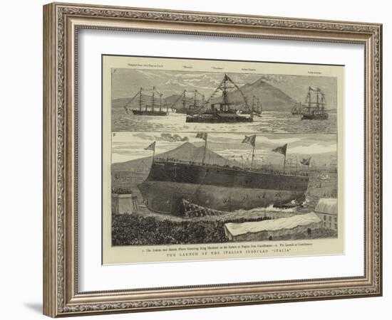 The Launch of the Italian Ironclad Italia-William Lionel Wyllie-Framed Giclee Print