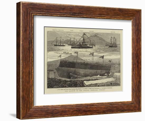 The Launch of the Italian Ironclad Italia-William Lionel Wyllie-Framed Giclee Print