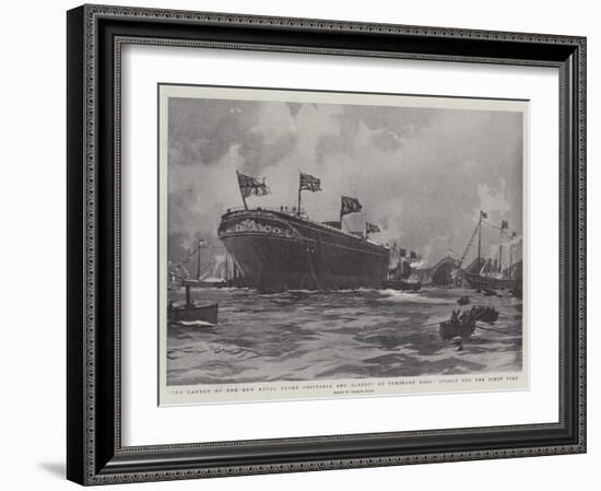 The Launch of the New Royal Yacht Victoria and Albert at Pembroke Dock, Afloat for the First Time-Charles Edward Dixon-Framed Giclee Print