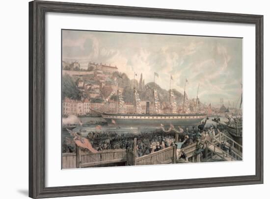 The Launch of the Steamship 'The Great Britain' in the Presence of H.R.H. Prince Albert-English School-Framed Giclee Print