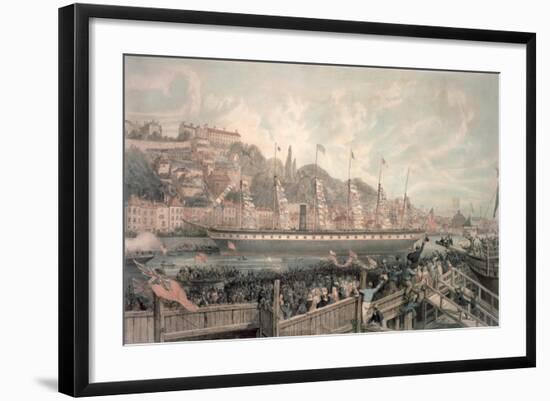 The Launch of the Steamship 'The Great Britain' in the Presence of H.R.H. Prince Albert-English School-Framed Giclee Print