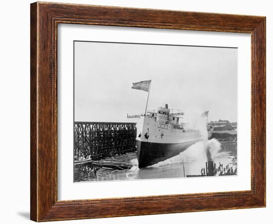 The Launch, Str. Conemaugh, Wyandotte, Mich.-null-Framed Photo