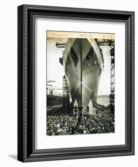 The Launching of the Rms Mauretania, 28th July 1938-English Photographer-Framed Giclee Print