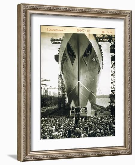 The Launching of the Rms Mauretania, 28th July 1938-English Photographer-Framed Giclee Print