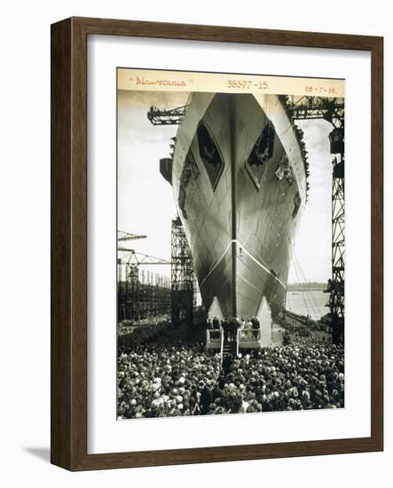 The Launching of the Rms Mauretania, 28th July 1938-English Photographer-Framed Giclee Print