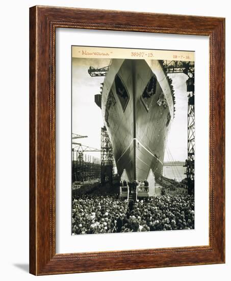 The Launching of the Rms Mauretania, 28th July 1938-English Photographer-Framed Giclee Print