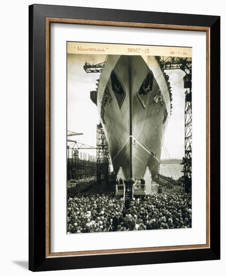 The Launching of the Rms Mauretania, 28th July 1938-English Photographer-Framed Giclee Print