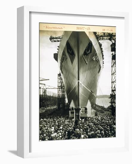 The Launching of the Rms Mauretania, 28th July 1938-English Photographer-Framed Giclee Print