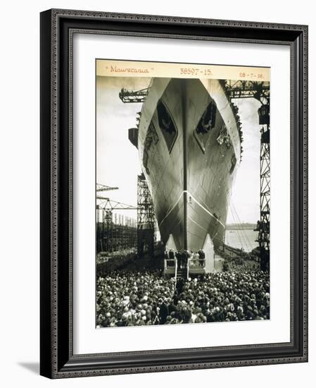 The Launching of the Rms Mauretania, 28th July 1938-English Photographer-Framed Giclee Print