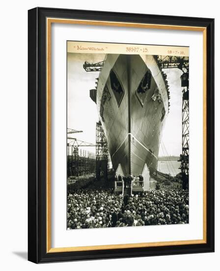 The Launching of the Rms Mauretania, 28th July 1938-English Photographer-Framed Giclee Print