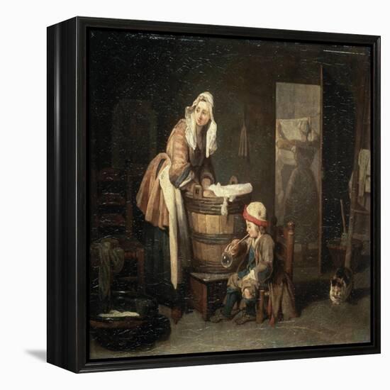 The Laundress, 1730S-Jean-Baptiste Simeon Chardin-Framed Premier Image Canvas