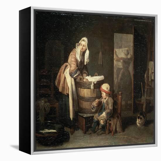 The Laundress, 1730S-Jean-Baptiste Simeon Chardin-Framed Premier Image Canvas