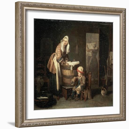 The Laundress, 1730S-Jean-Baptiste Simeon Chardin-Framed Giclee Print