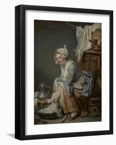 The Laundress, 1761-Jean-Baptiste Greuze-Framed Art Print