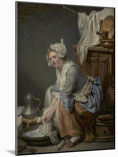 The Laundress, 1761-Jean-Baptiste Greuze-Mounted Art Print