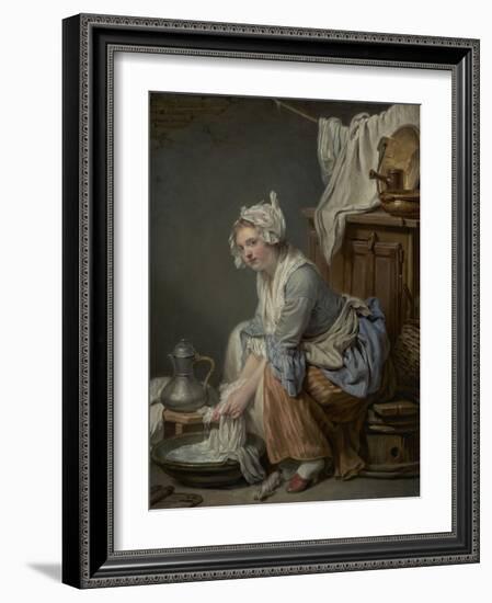 The Laundress, 1761-Jean-Baptiste Greuze-Framed Art Print