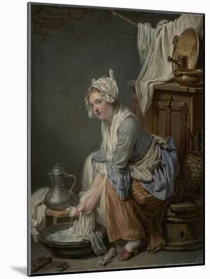 The Laundress, 1761-Jean Baptiste Greuze-Mounted Giclee Print