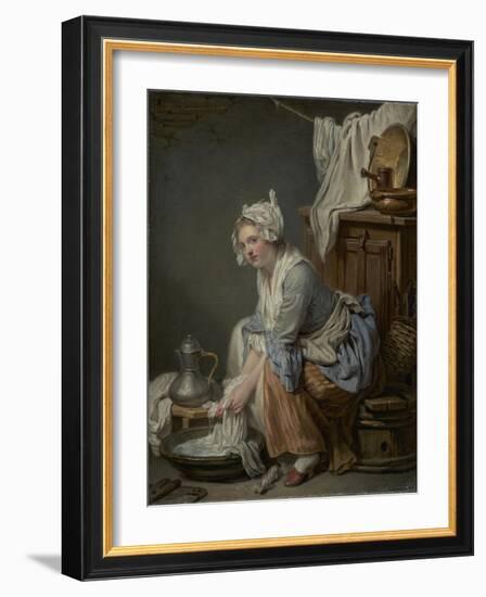 The Laundress, 1761-Jean Baptiste Greuze-Framed Giclee Print