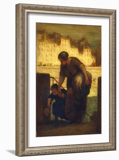 The Laundress, c.1863-Honore Daumier-Framed Giclee Print