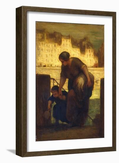 The Laundress, c.1863-Honore Daumier-Framed Giclee Print