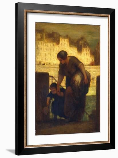 The Laundress, c.1863-Honore Daumier-Framed Giclee Print