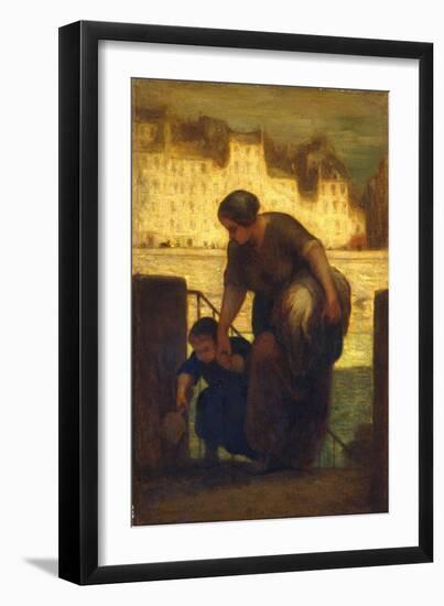 The Laundress, c.1863-Honore Daumier-Framed Giclee Print