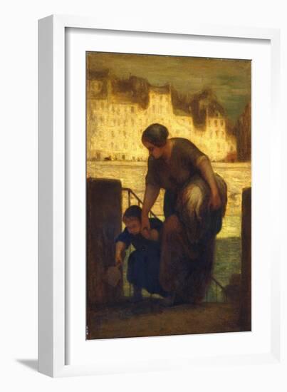 The Laundress, c.1863-Honore Daumier-Framed Giclee Print