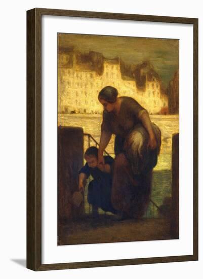 The Laundress, c.1863-Honore Daumier-Framed Giclee Print