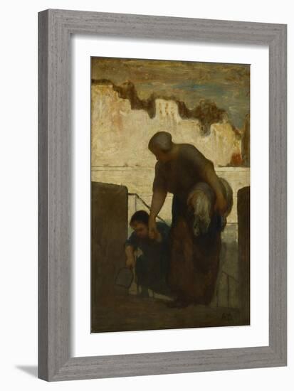 The Laundress, Ca 1863-Honoré Daumier-Framed Giclee Print