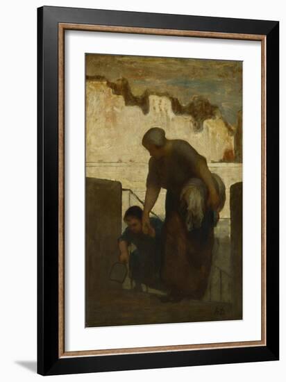 The Laundress, Ca 1863-Honoré Daumier-Framed Giclee Print