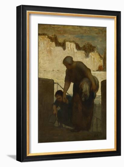 The Laundress, Ca 1863-Honoré Daumier-Framed Giclee Print