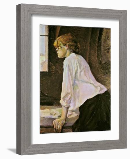 The Laundress (La Blanchisseuse)-Henri de Toulouse-Lautrec-Framed Giclee Print