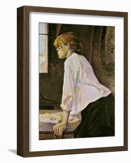 The Laundress (La Blanchisseuse)-Henri de Toulouse-Lautrec-Framed Giclee Print