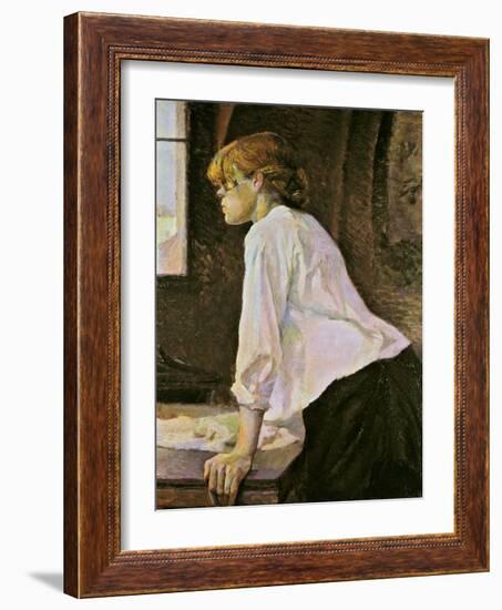 The Laundress (La Blanchisseuse)-Henri de Toulouse-Lautrec-Framed Giclee Print