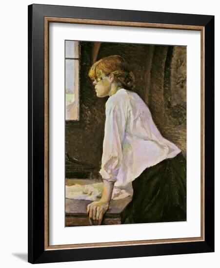 The Laundress (La Blanchisseuse)-Henri de Toulouse-Lautrec-Framed Giclee Print