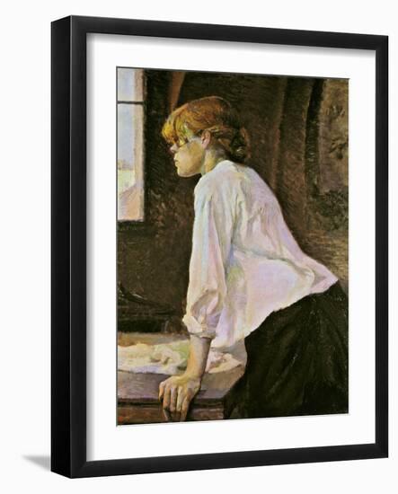 The Laundress (La Blanchisseuse)-Henri de Toulouse-Lautrec-Framed Giclee Print